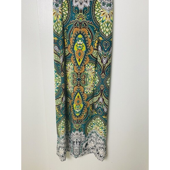 Sandra Darren Maxi Dress Women's Size 10 Multicolor Paisley Halter Neck Stretch - Picture 13 of 13